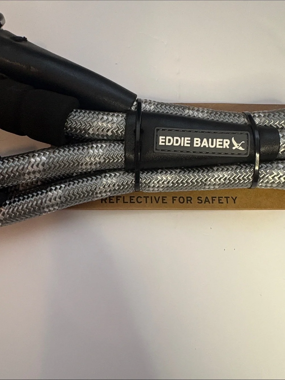 Eddie Bauer Black and Gray Reflective Leash with Padded Comfort Handle